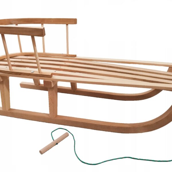 sanki drewniane z oparciem